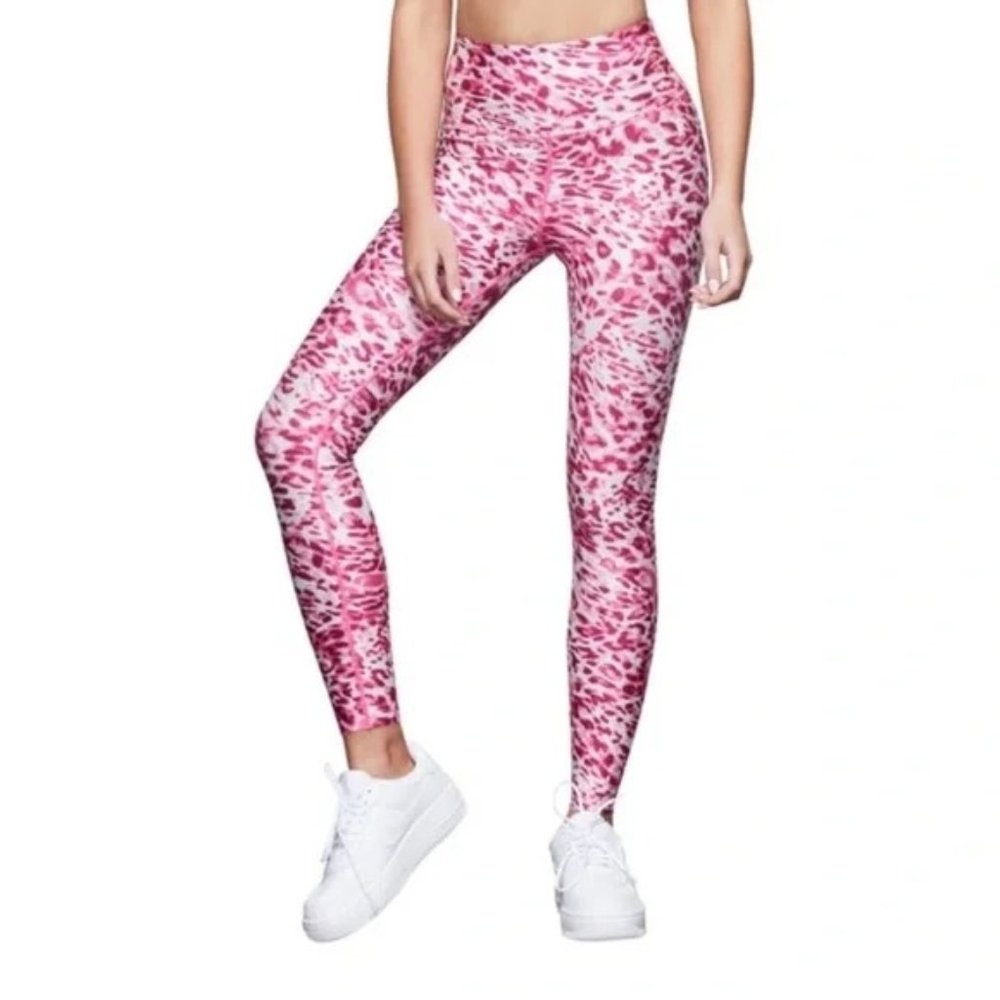 Good American Core Power leggings in quartz leopard print NWOT, women's size 1